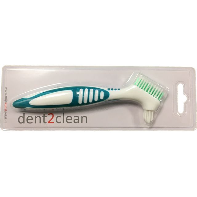 Protheseborstel dent2clean groen